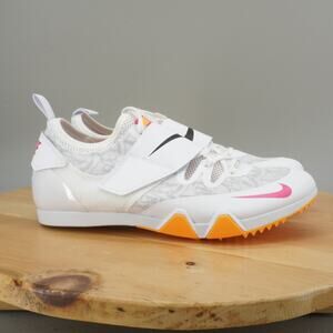 Nike Zoom Pole Vault Elite 3 Mens Size 12 Track Spikes White Hyper Pink PV NEW